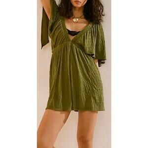 Free People Beach La La Romper in Garden Snake Green Size XL